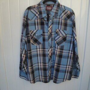 Wrangler Men's Western Shirts Plaid "Cowboy Style" Shirt XL